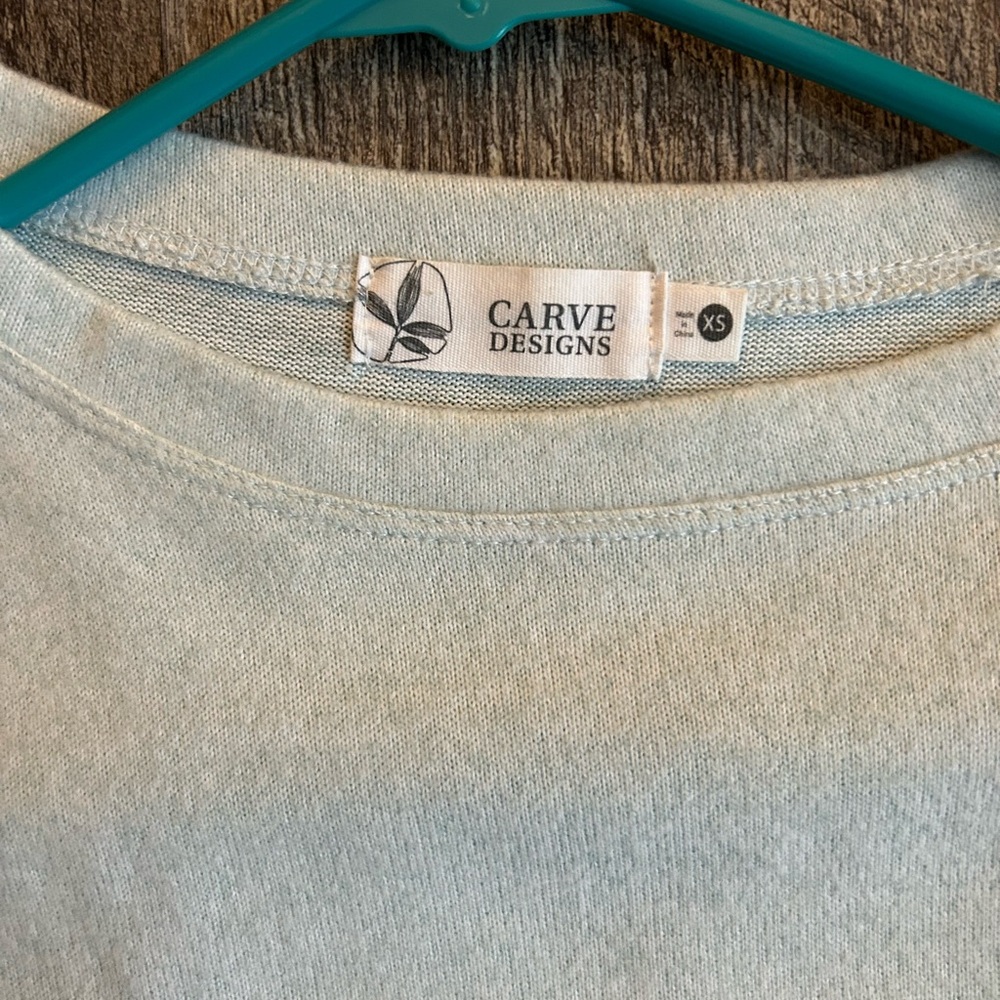 Carve Designs Sky Blue long sleeve lightweight sweater
